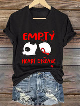 Women's Casual Heart Disease Awareness Printed Short-Sleeve T-Shirt