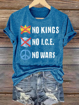 🔥Buy 3 Get 15% Off🔥Women's  No Kings  Print  T-Shirt