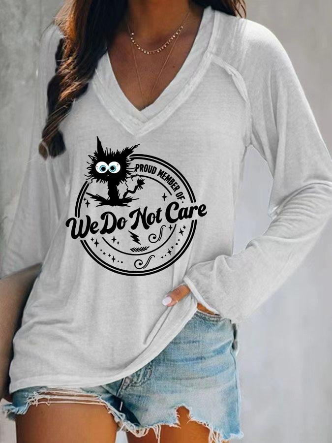 Women's  V-neck Retro Funny Proud Member Of  Club Menopause Perimenopause Print T-Shirt