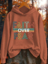 Women's Faith Letters Print Hoodie