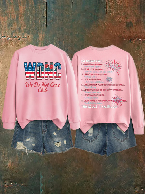 Women's  Retro Funny Proud Member Of Club We Do Not Care Menopause Perimenopause Print   Sweatshirt