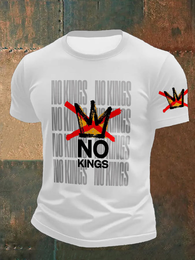 🔥Buy 3 Get 15% Off🔥Men's Retro No Kings In America Print T-Shirt