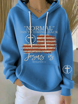 Women's Retro Faith “Normal Isnt Coming Back” Print Casual Hooded Sweatshirt