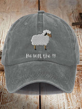 Unisex Distressed Washed Cotton Faith He Left The 99 To Rescue Me Hat