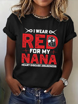 Women's Heart Disease Awareness Print T-shirt
