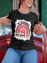 Women's Heart Disease Awareness Print T-shirt
