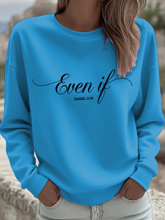 Women's Even If  Faith Print Hoodie