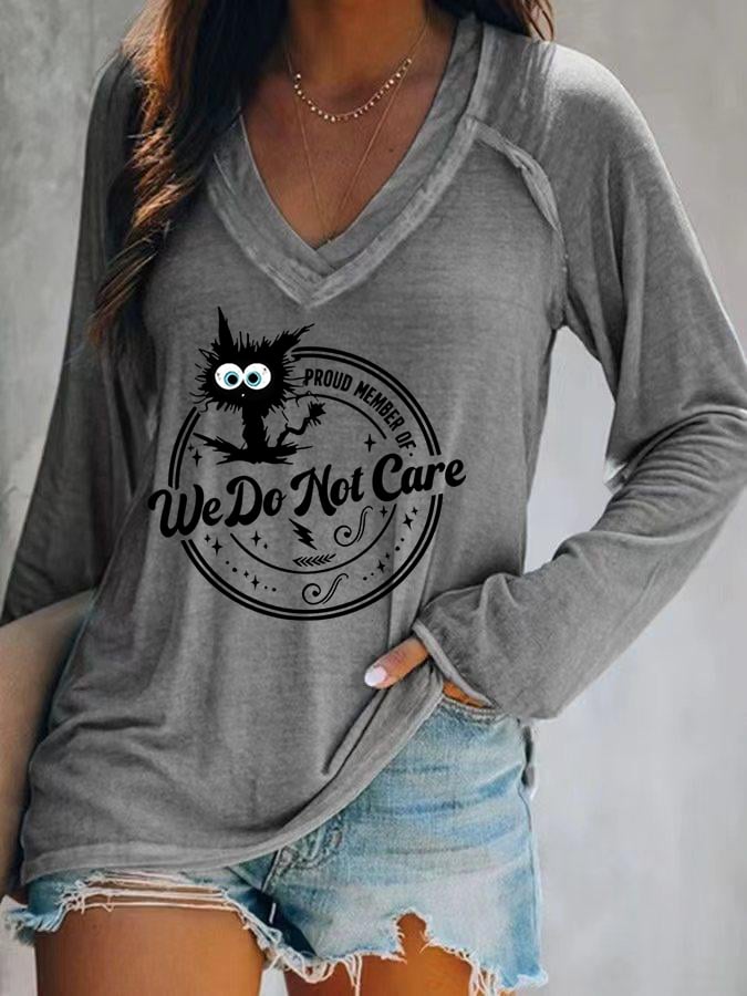 Women's  V-neck Retro Funny Proud Member Of  Club Menopause Perimenopause Print T-Shirt