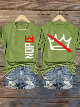 🔥Buy 3 Get 15% Off🔥Women's  Nope, No Kings In America Print T-shirt
