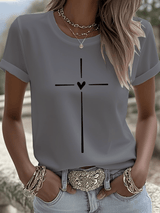 Women's Faith Print Round Neck T-shirt