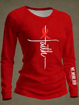 Women's Casual Heart Disease Awareness IN FEBRUARY We Wear Red Print Long-Sleeve T-Shirt