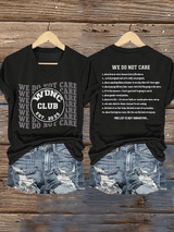 Women's  Retro Funny Proud Member Of  Club We Do Not Care Menopause Perimenopause Print T-Shirt