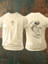 Unisex Fearless Cross Print Acid Washed T-shirt