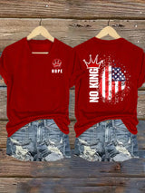 🔥Buy 3 Get 15% Off🔥Women's  NOPE No King American Flag  Print T-Shirt