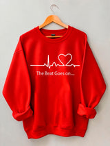 Women's Heart Disease Awareness The Beat Goes On Sweatshirt