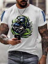 Men's Football Print Casual T-shirt
