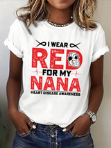 Women's Heart Disease Awareness Print T-shirt