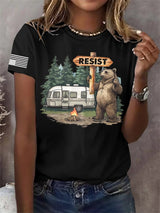 Retro Resist Save The Forest Service Print T-Shirt