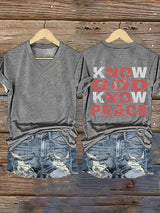 Women's Know God Know Peace, Religious Peace Inspiration Style T-Shirt