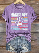 🔥Buy 3 Get 15% Off🔥Women's  HANDS OFF! Print T-Shirt