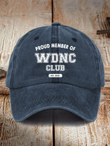 Retro Proud Member Of WDNC Club Est. 2025 Menopause Perimenopause Print Baseball Cap