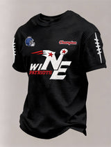 Men’s Football Graphic Waffle Knit Short Sleeve Crewneck T-Shirt