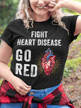 Women's Heart Disease Awareness Print T-shirt