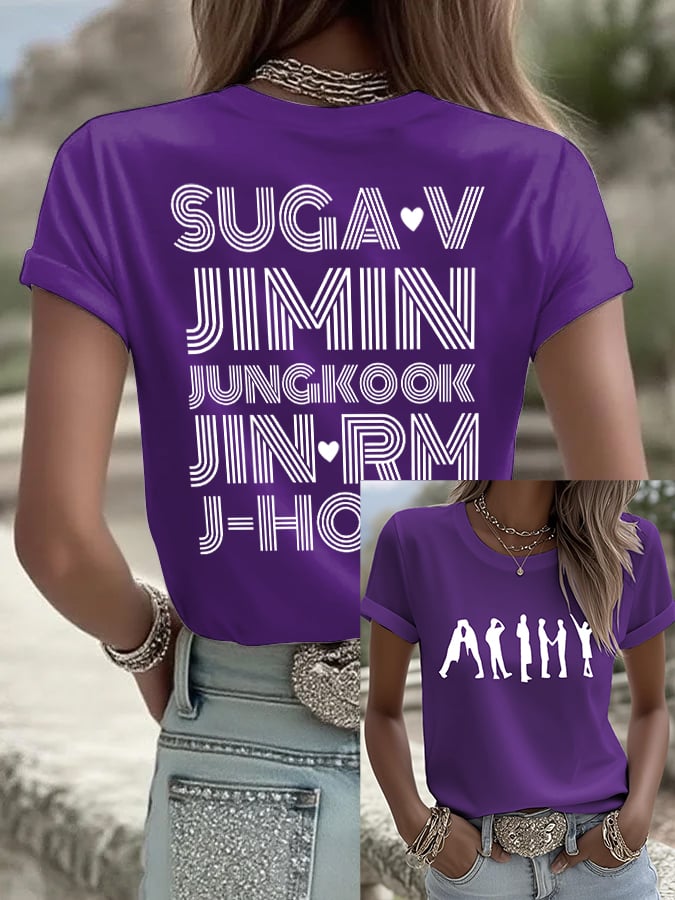 Women's BTS Fan Print Short-Sleeve T-Shirt