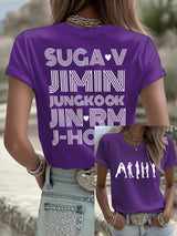 Women's BTS Fan Print Short-Sleeve T-Shirt