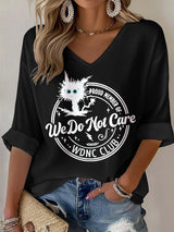 V-Neck Retro Funny Proud Member Of WDNC Club We Do Not Care Menopause Perimenopause Print T-Shirt