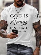 Men's God Is Always On Time Printed Shirt
