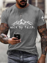 Men's Walk By Faith Cross Printed Casual T-shirt