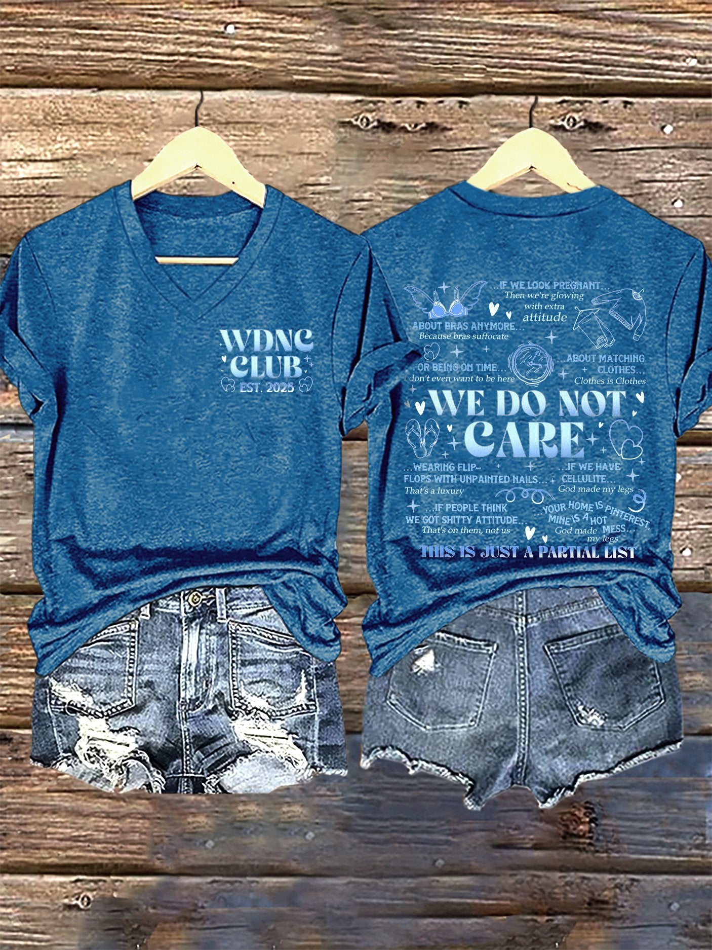 🔥Buy 3 Get 15% Off🔥V-Neck Retro Funny WDNC CLUB Est. 2025 Menopause Perimenopause Print T-Shirt