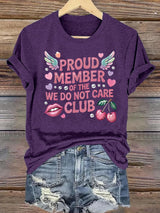 Women's  Retro Funny Proud Member Of Club Menopause Perimenopause Print T-Shirt