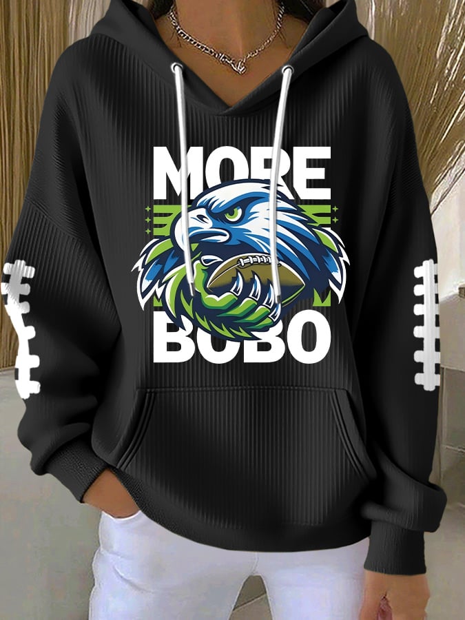 Women'S Football Print Casual Hoodie Sweatshirt