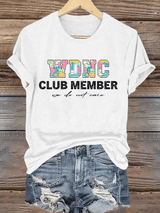 Women's  Retro Funny Proud Member Of Club Menopause Perimenopause Print T-Shirt