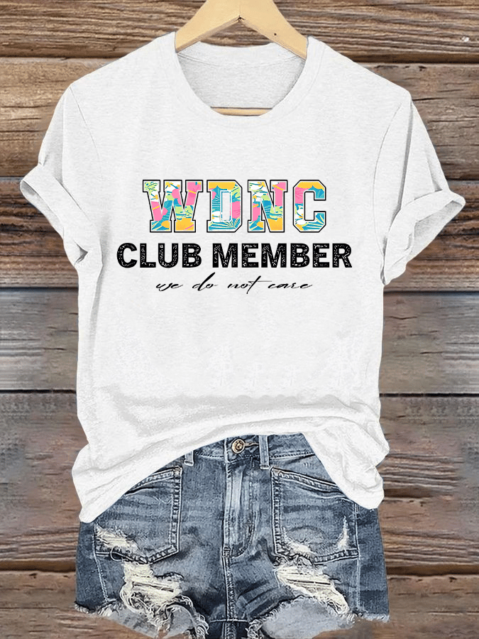 Women's  Retro Funny Proud Member Of Club Menopause Perimenopause Print T-Shirt