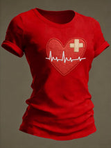 Women's Heart Disease Awareness Crewneck T-shirt