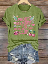 Women's  Retro Funny Proud Member Of Club Menopause Perimenopause Print T-Shirt