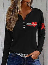 Women's casual t-shirt for heart disease awareness