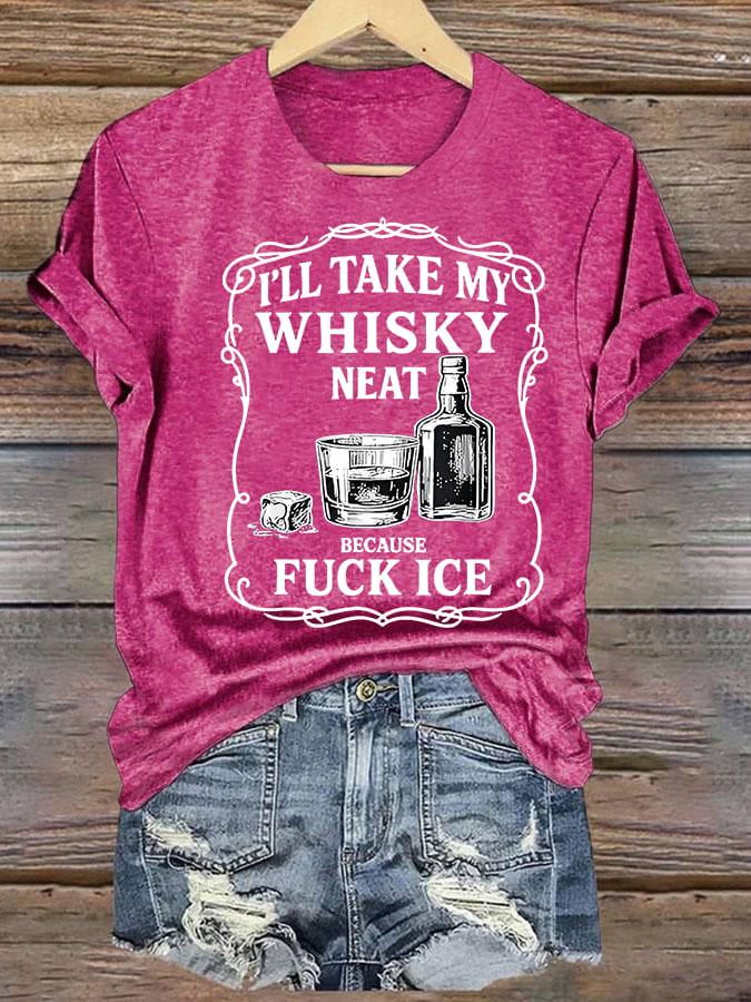 Women's  Whiskey F*ck ICE Abolish ICE  Print  T-Shirt