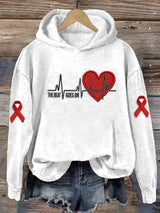 Women's Casual Heart Disease Awareness "THE BEAT GOES ON" Hoodie