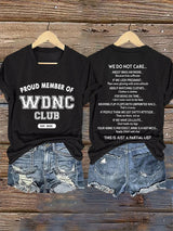 🔥Buy 3 Get 15% Off🔥V-Neck Retro Proud Member Of WDNC Club Est. 2025 We Do Not Care Print T-Shirt