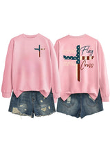 Women's  Stand For The Flag Kneel For The Cross  Print  Sweatshirt