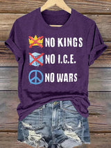 🔥Buy 3 Get 15% Off🔥Women's  No Kings  Print  T-Shirt