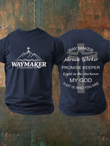 Men's Faith Waymaker Print Casual T-Shirt