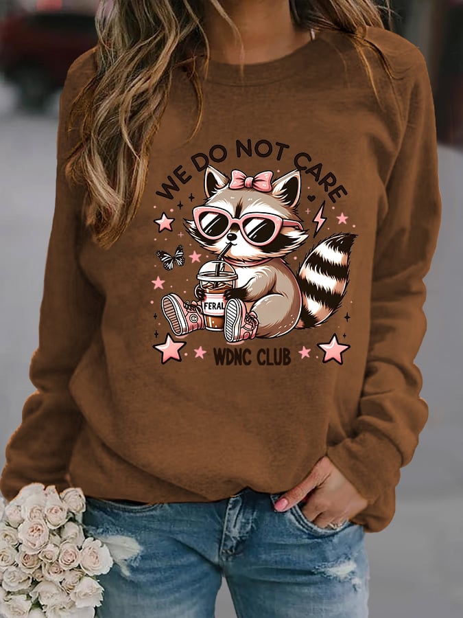 🔥Buy 3 Get 15% Off🔥Women's  Cute little raccoon for Women's WDNC Menopause & Perimenopause Printed   Sweatshirt
