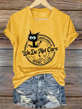 V-Neck Retro Funny Proud Member Of WDNC Club We Do Not Care Menopause Perimenopause Print T-Shirt