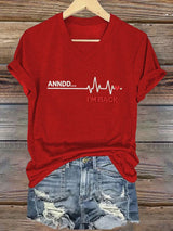 Women's casual heart disease awareness T-shirt