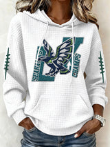 Women’s Football Graphic Waffle Knit Hoodie